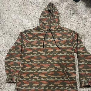 Billabong Patterned Green and Orange fleece Hoodie